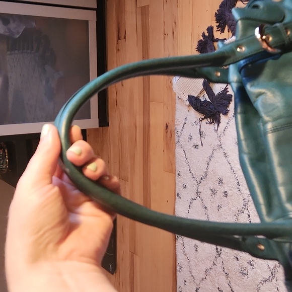 Soprano leather teal bag - Picture 3 of 11
